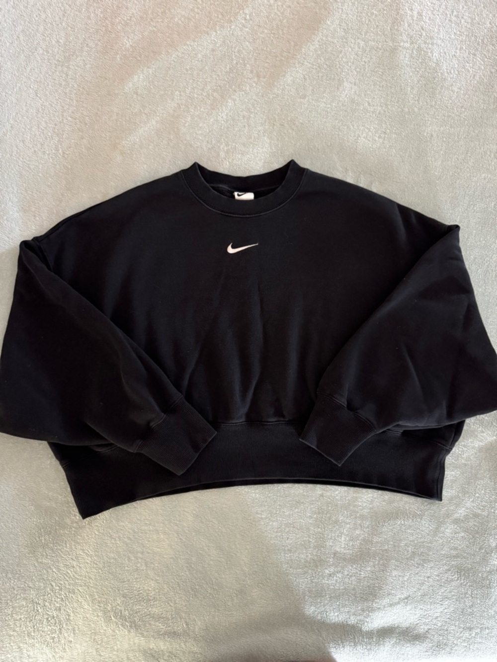 Women’s Nike Phoenix Over-Oversized Black Fleece Crewneck Sweatshirt Size Medium